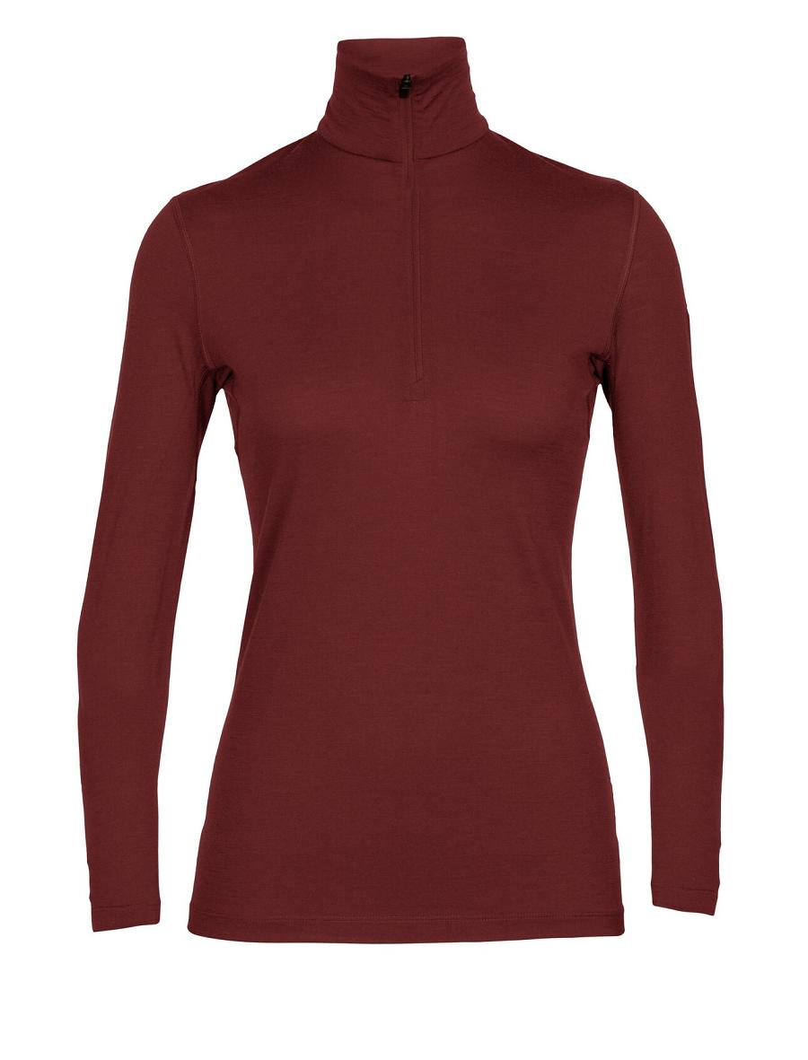 Espresso Icebreaker Merino 200 Oasis Long Sleeve Half Zip Thermal Top Women's Base Layers | AU 1902QMAZ